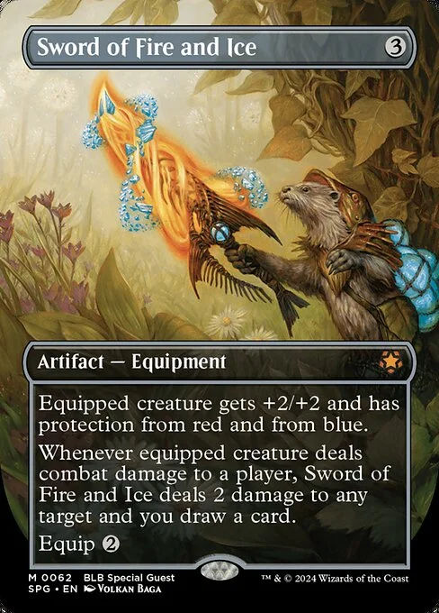 Sword of Fire and Ice, carta Magic di tipo Artifact — Equipment illustrata da Volkan Baǵa