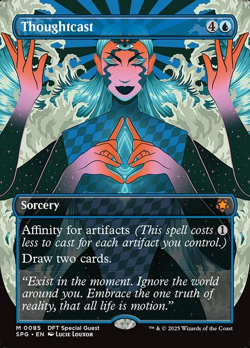 Thoughtcast, carta Magic di tipo Sorcery illustrata da Lucie Louxor