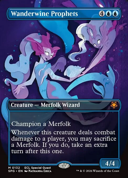 Wanderwine Prophets, carta Magic di tipo Creature — Merfolk Wizard illustrata da Nathanna Erica