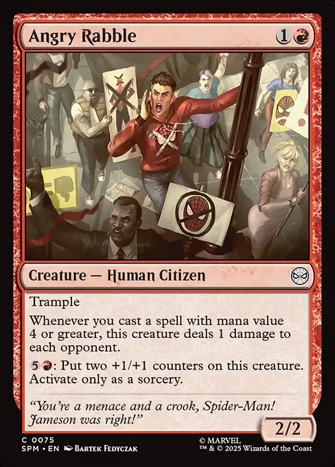 Angry Rabble, carta Magic di tipo Creature — Human Citizen illustrata da Bartek Fedyczak