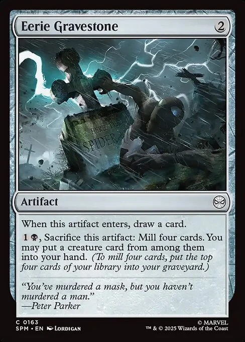 Eerie Gravestone, carta Magic di tipo Artifact illustrata da Lordigan