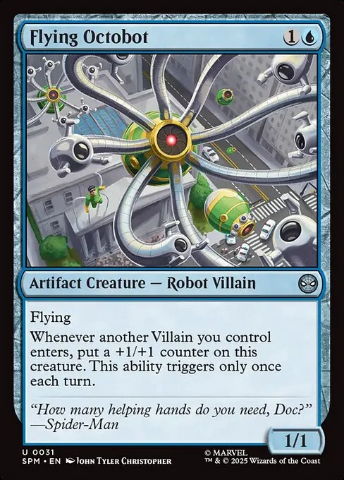 Flying Octobot, carta Magic di tipo Artifact Creature — Robot Villain illustrata da John Tyler Christopher