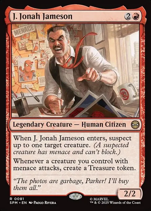 J. Jonah Jameson, carta Magic di tipo Legendary Creature — Human Citizen illustrata da Paolo Rivera