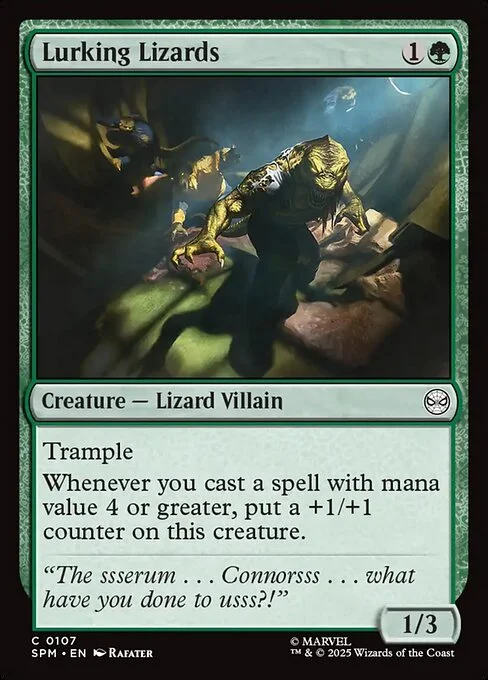 Lurking Lizards, carta Magic di tipo Creature — Lizard Villain illustrata da Rafater
