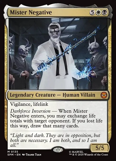 Mister Negative, carta Magic di tipo Legendary Creature — Human Villain illustrata da Thanh Tuấn