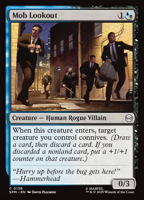 Mob Lookout, carta Magic di tipo Creature — Human Rogue Villain illustrata da David Palumbo