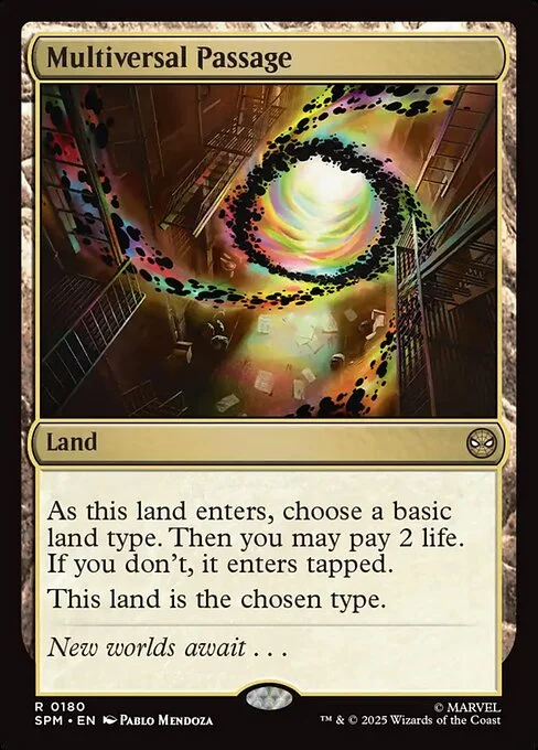 Multiversal Passage, carta Magic di tipo Land illustrata da Pablo Mendoza