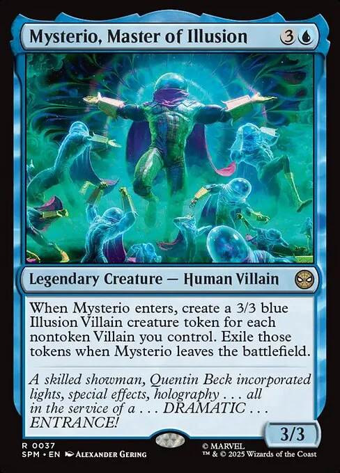 Mysterio, Master of Illusion, carta Magic di tipo Legendary Creature — Human Villain illustrata da Alexander Gering