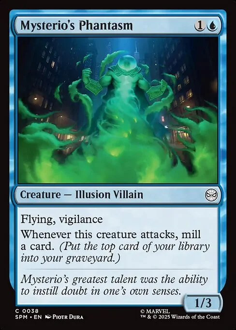 Mysterio's Phantasm, carta Magic di tipo Creature — Illusion Villain illustrata da Piotr Dura
