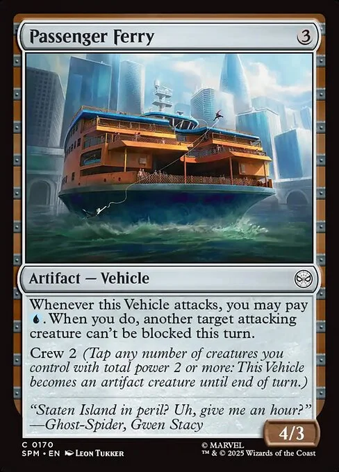 Passenger Ferry, carta Magic di tipo Artifact — Vehicle illustrata da Leon Tukker