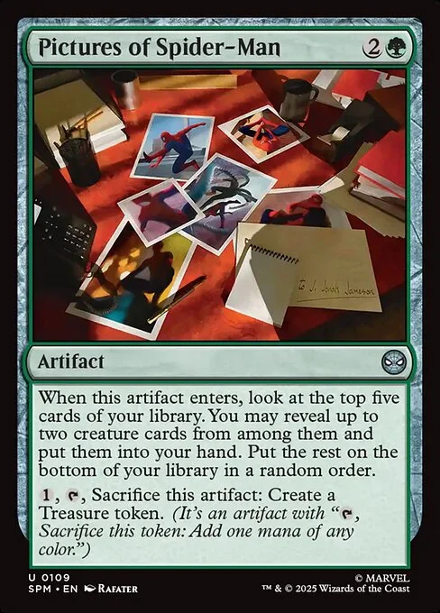Pictures of Spider-Man, carta Magic di tipo Artifact illustrata da Rafater