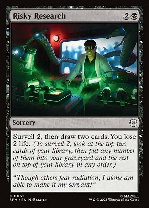 Risky Research, carta Magic di tipo Sorcery illustrata da Rafater