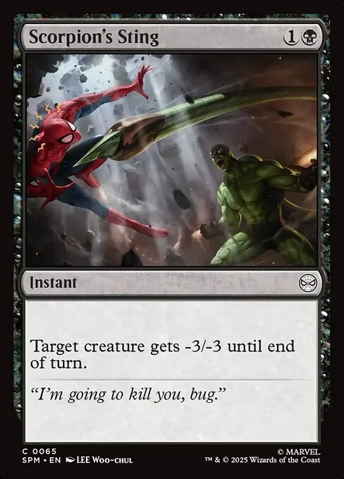 Scorpion's Sting, carta Magic di tipo Instant illustrata da Lee Woo-chul