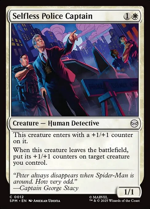 Selfless Police Captain, carta Magic di tipo Creature — Human Detective illustrata da Aniekan Udofia