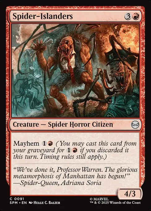 Spider-Islanders, carta Magic di tipo Creature — Spider Horror Citizen illustrata da Helge C. Balzer