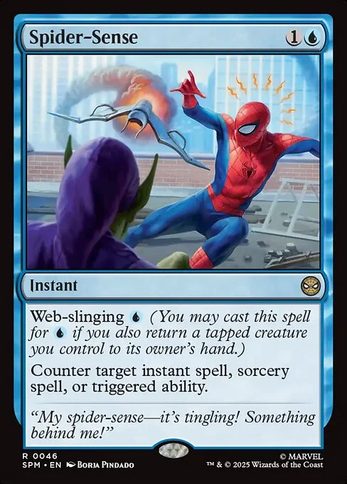 Spider-Sense, carta Magic di tipo Instant illustrata da Borja Pindado