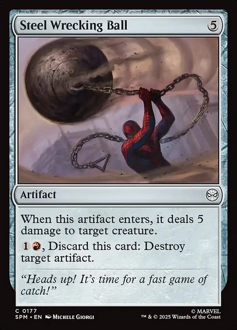 Steel Wrecking Ball, carta Magic di tipo Artifact illustrata da Michele Giorgi