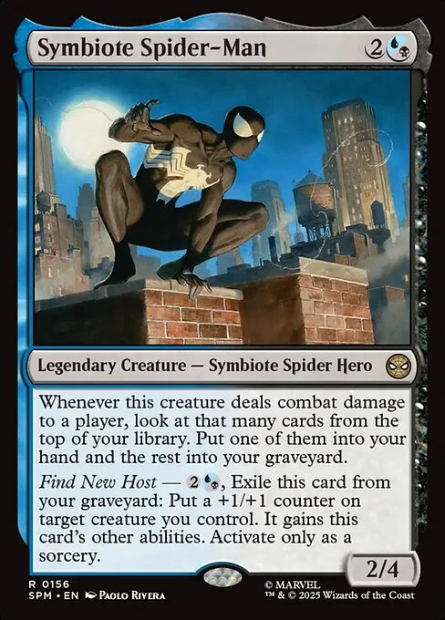 Symbiote Spider-Man, carta Magic di tipo Legendary Creature — Symbiote Spider Hero illustrata da Paolo Rivera