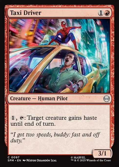 Taxi Driver, carta Magic di tipo Creature — Human Pilot illustrata da Néstor Ossandón Leal