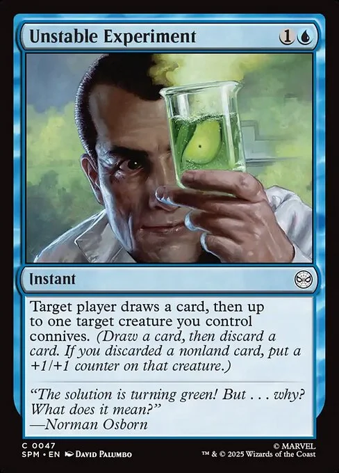 Unstable Experiment, carta Magic di tipo Instant illustrata da David Palumbo