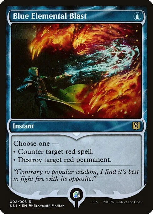 Blue Elemental Blast, carta Magic di tipo Instant illustrata da Slawomir Maniak