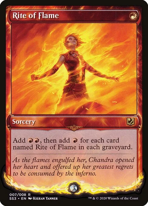 Rite of Flame, carta Magic di tipo Sorcery illustrata da Kieran Yanner