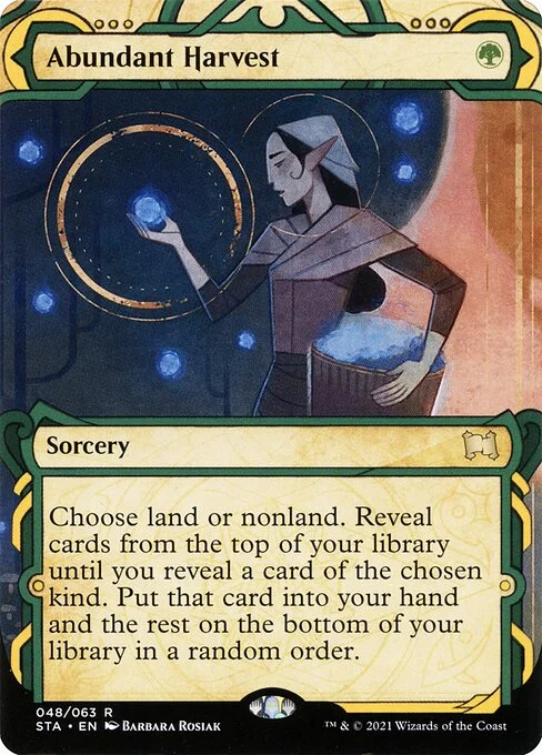 Abundant Harvest, carta Magic di tipo Sorcery illustrata da Barbara Rosiak