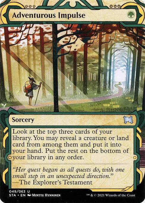 Adventurous Impulse, carta Magic di tipo Sorcery illustrata da Minttu Hynninen