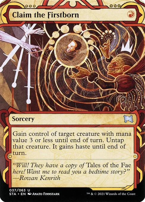 Claim the Firstborn, carta Magic di tipo Sorcery illustrata da Anato Finnstark