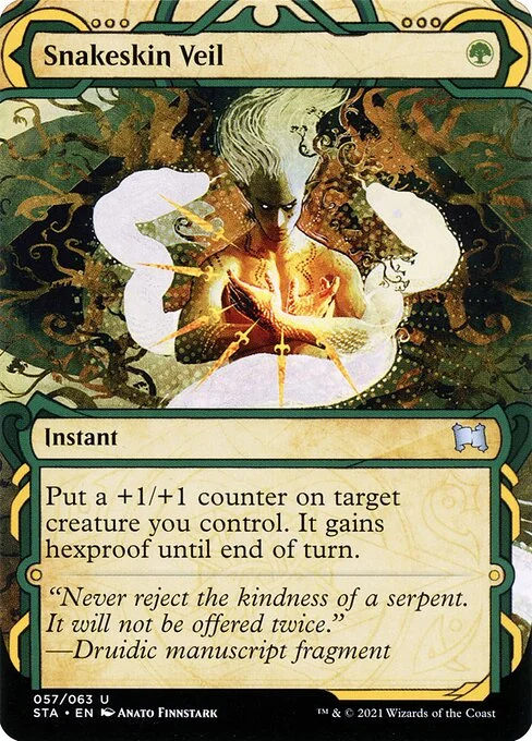 Snakeskin Veil, carta Magic di tipo Instant illustrata da Anato Finnstark