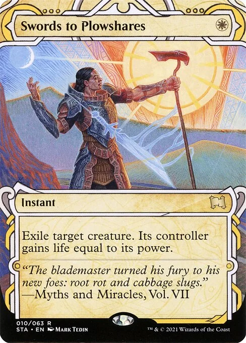 Swords to Plowshares, carta Magic di tipo Instant illustrata da Mark Tedin
