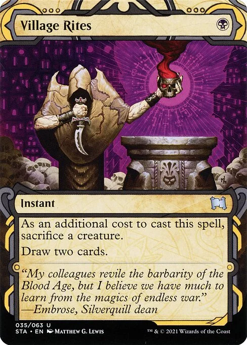 Village Rites, carta Magic di tipo Instant illustrata da Matthew G. Lewis