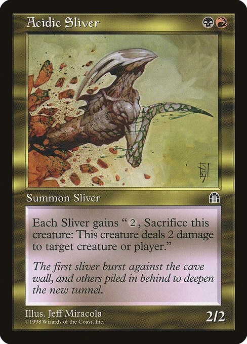 Acidic Sliver, carta Magic di tipo Creature — Sliver illustrata da Jeff Miracola