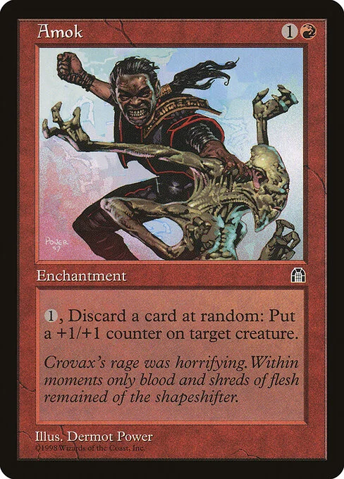 Amok, carta Magic di tipo Enchantment illustrata da Dermot Power