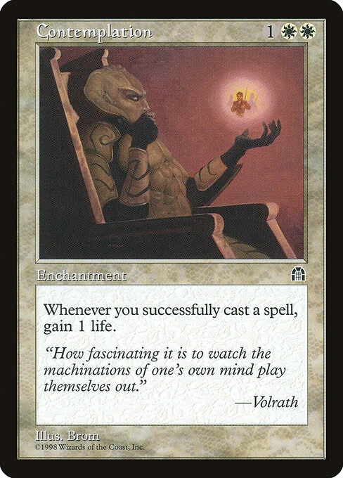 Contemplation, carta Magic di tipo Enchantment illustrata da Brom