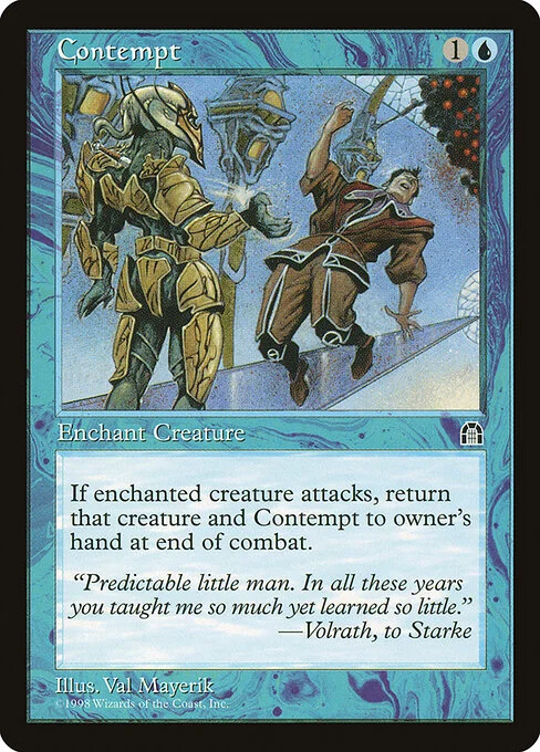 Contempt, carta Magic di tipo Enchantment — Aura illustrata da Val Mayerik