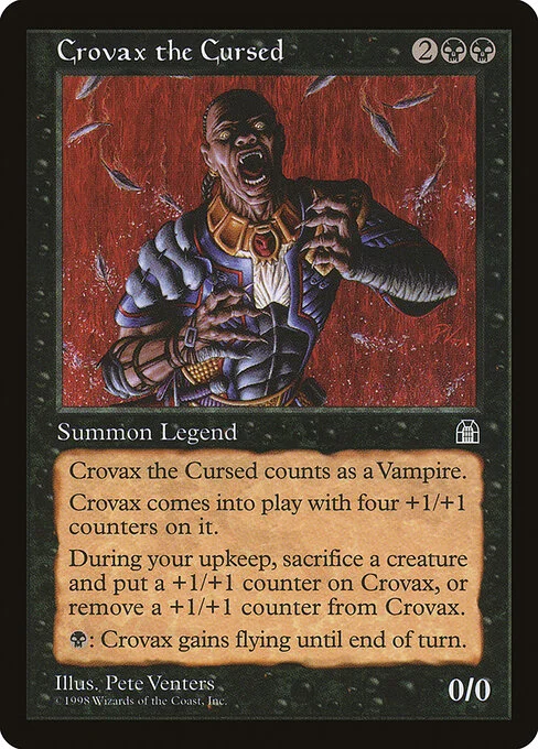 Crovax the Cursed, carta Magic di tipo Legendary Creature — Vampire Noble illustrata da Pete Venters