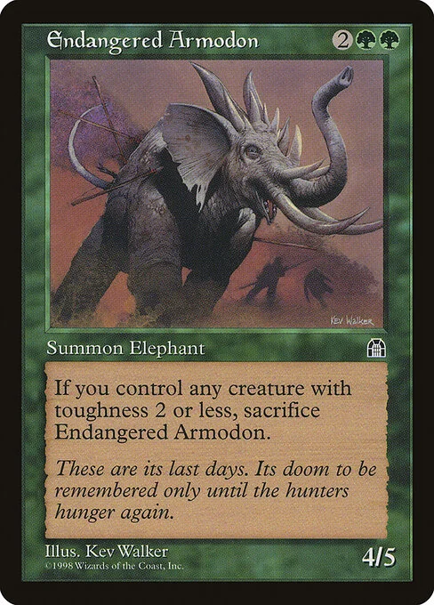 Endangered Armodon, carta Magic di tipo Creature — Elephant illustrata da Kev Walker