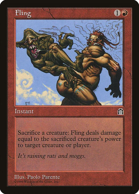 Fling, carta Magic di tipo Instant illustrata da Paolo Parente
