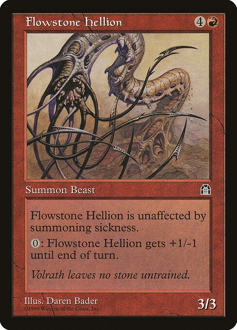 Flowstone Hellion, carta Magic di tipo Creature — Hellion Beast illustrata da Daren Bader