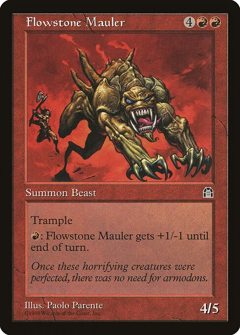 Flowstone Mauler, carta Magic di tipo Creature — Beast illustrata da Paolo Parente