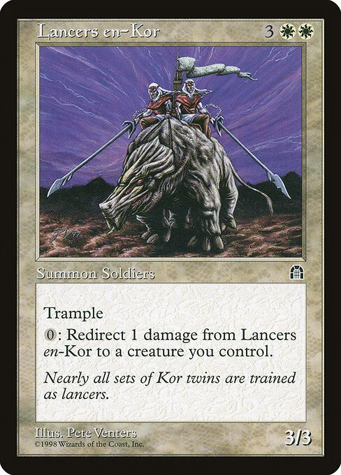 Lancers en-Kor, carta Magic di tipo Creature — Kor Soldier illustrata da Pete Venters