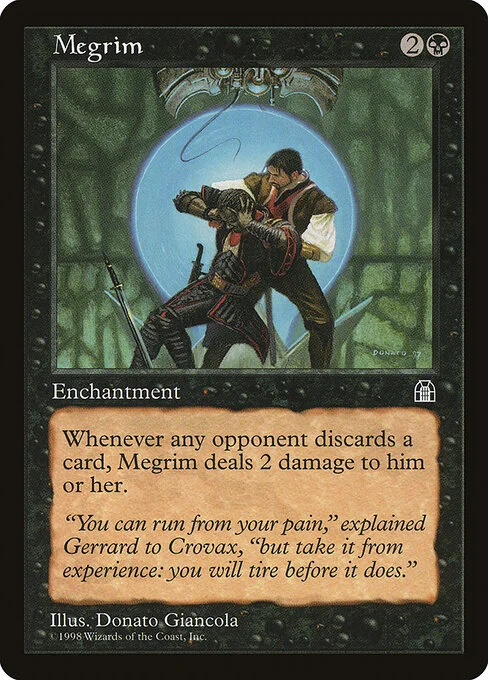 Megrim, carta Magic di tipo Enchantment illustrata da Donato Giancola