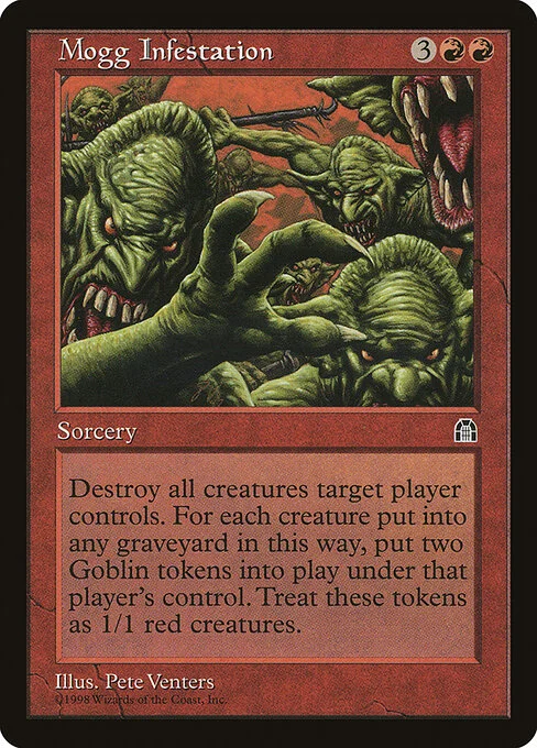 Mogg Infestation, carta Magic di tipo Sorcery illustrata da Pete Venters