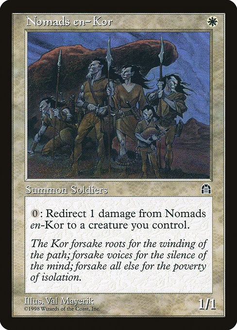 Nomads en-Kor, carta Magic di tipo Creature — Kor Nomad Soldier illustrata da Val Mayerik