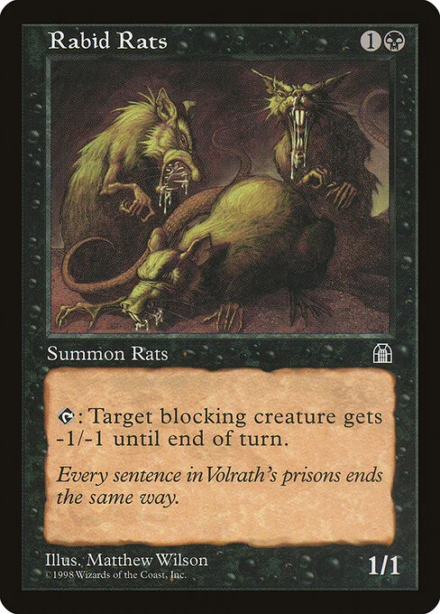 Rabid Rats, carta Magic di tipo Creature — Rat illustrata da Matthew D. Wilson