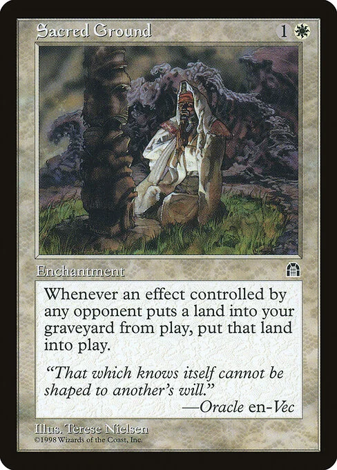 Sacred Ground, carta Magic di tipo Enchantment illustrata da Terese Nielsen