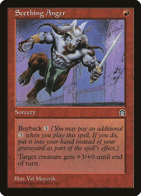 Seething Anger, carta Magic di tipo Sorcery illustrata da Val Mayerik
