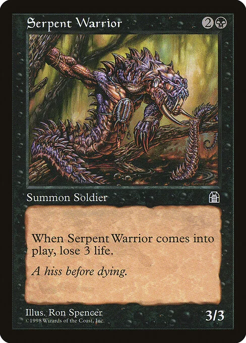Serpent Warrior, carta Magic di tipo Creature — Snake Warrior illustrata da Ron Spencer