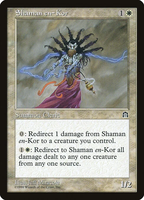 Shaman en-Kor, carta Magic di tipo Creature — Kor Cleric Shaman illustrata da Jeff Miracola